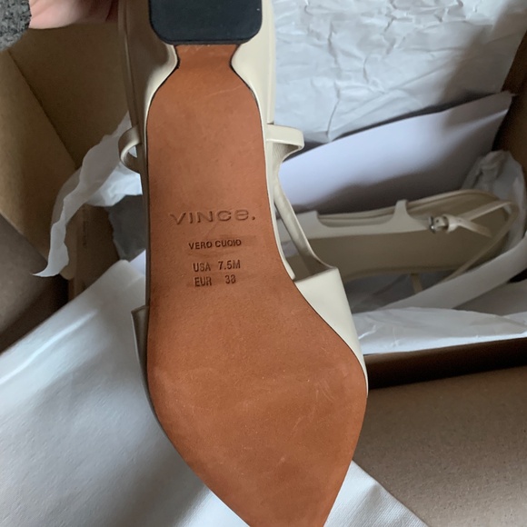 *NWT* Vince Bianca Slingback Leather Heels - Ivory - 7.5 - Picture 4 of 5
